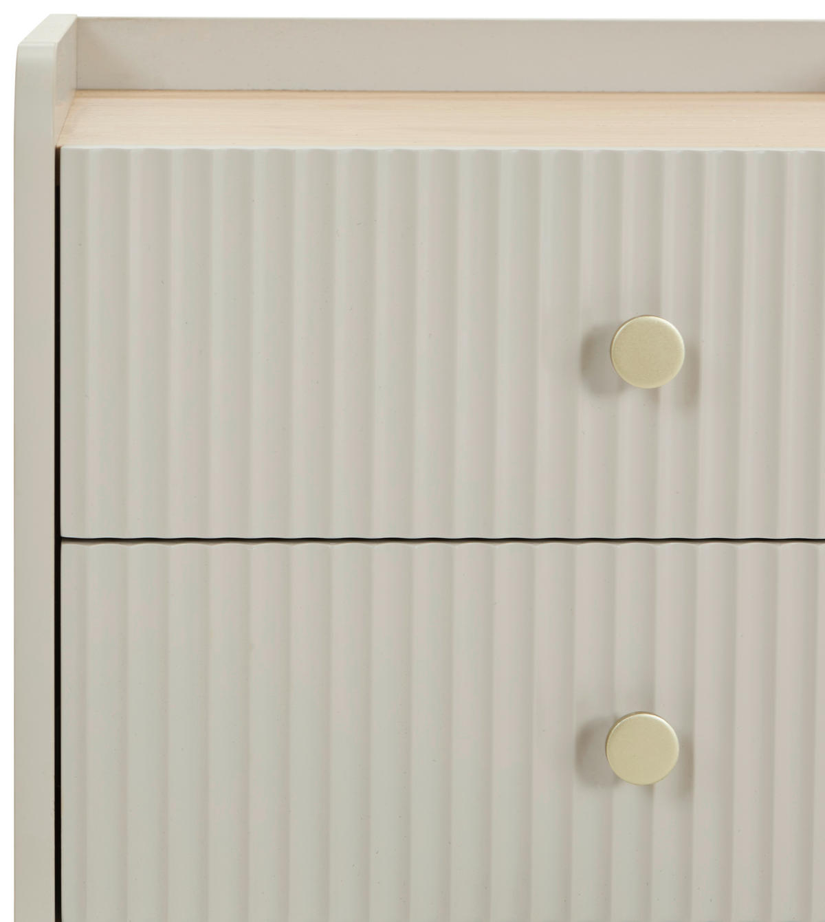 SÄNGBORD i ekfärgad, ljusgrå  - ljusgrå/guldfärgad, Design, metall/trämaterial (50/54/40cm) - Xora