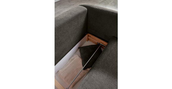 SCHLAFSOFA mit Liegefunktion, Schlafen auf Sitzhöhe, Rücken echt Flachgewebe Dunkelgrau - Dunkelgrau/Schwarz, KONVENTIONELL, Kunststoff/Textil (250/74/108cm) - Carryhome