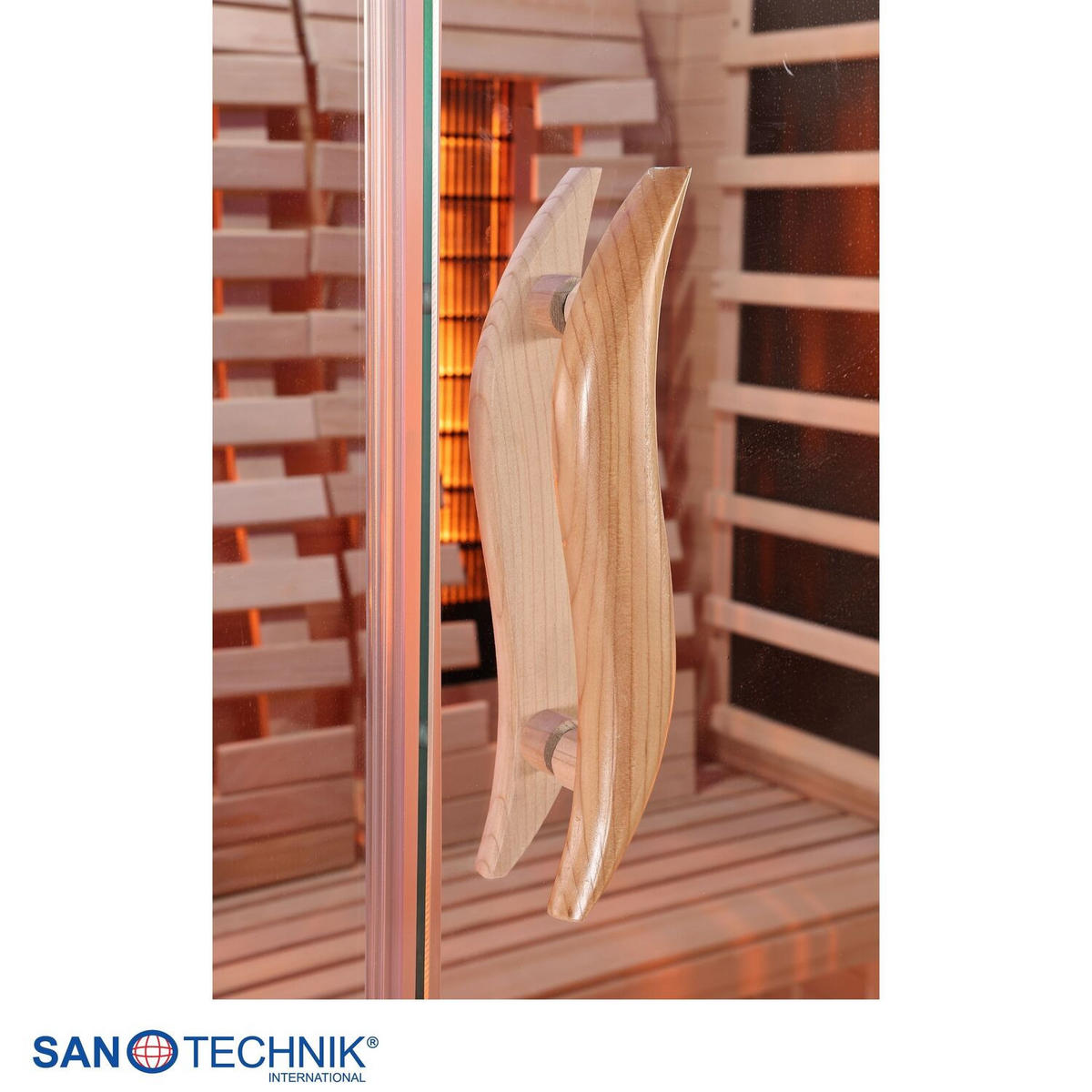 INFRAROTKABINE für 3 Personen OPEN  - Naturfarben, KONVENTIONELL, Holz (150/120/200cm) - Sanotechnik