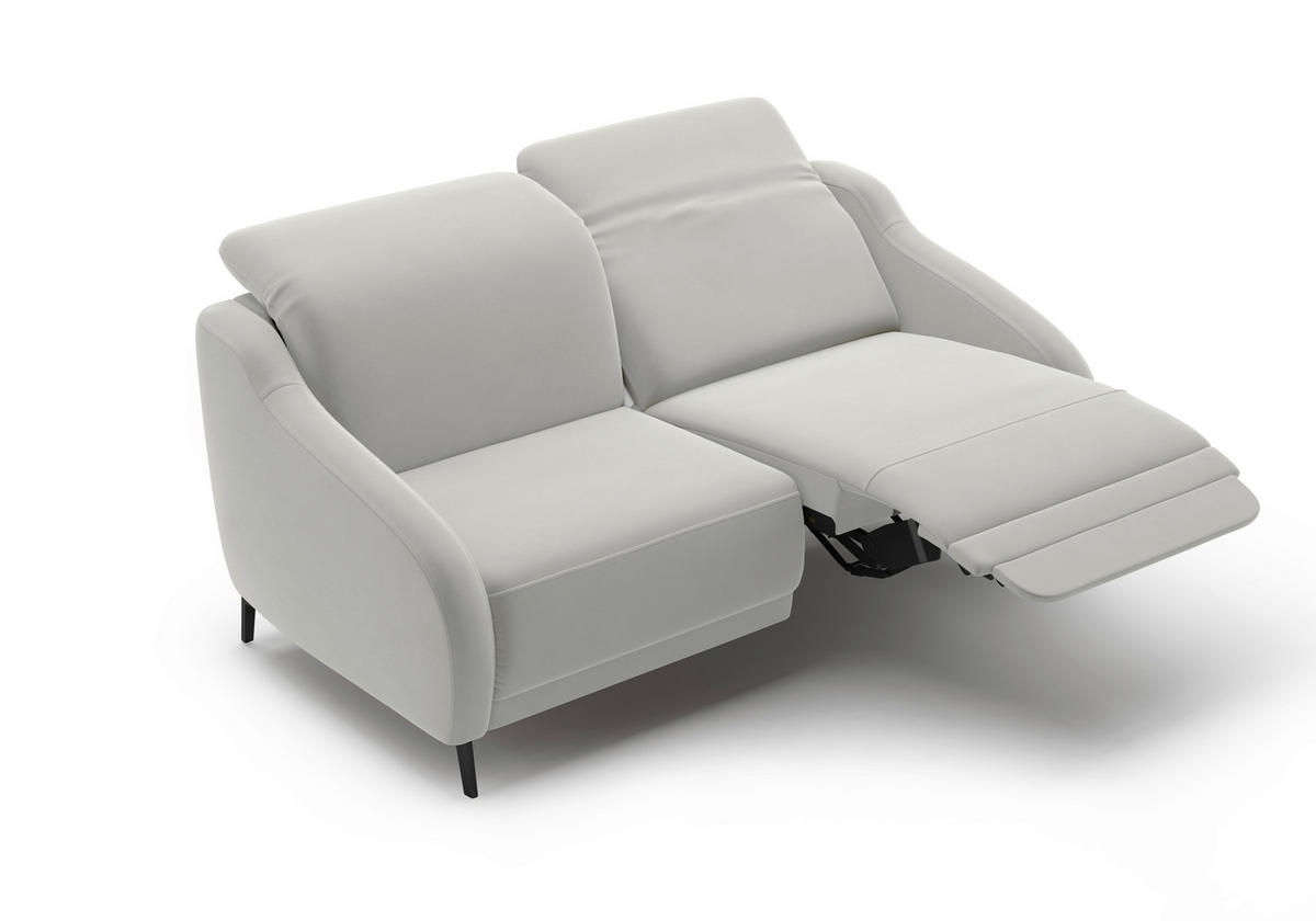 2,5-SITZER in Samt Sandfarben  - Sandfarben/Schwarz, MODERN, Textil/Metall (172/93/104cm) - Sit & More
