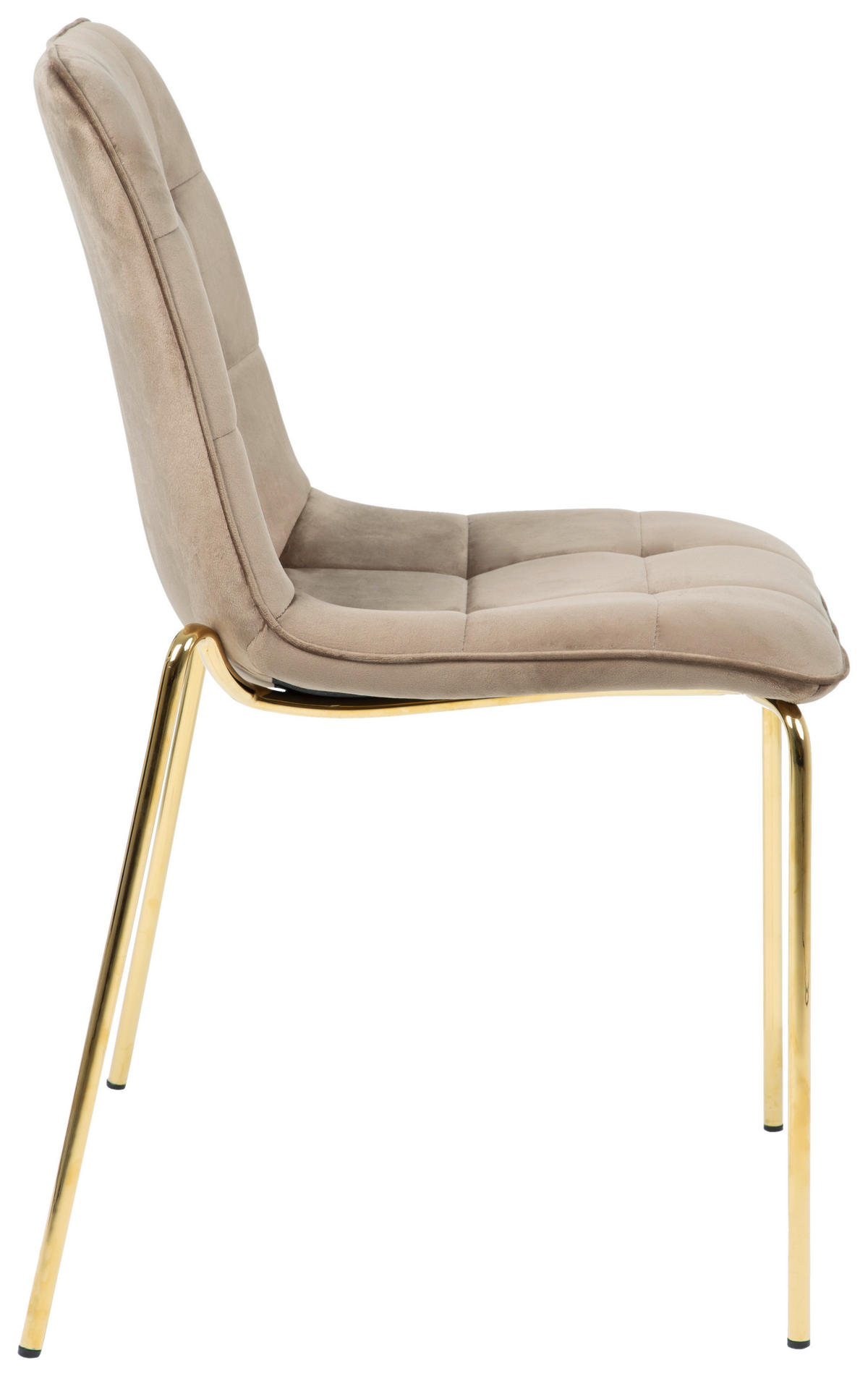 STUHL  in Eisen Samt  - Goldfarben/Braun, Lifestyle, Holz/Textil (57/83/60cm) - MID.YOU