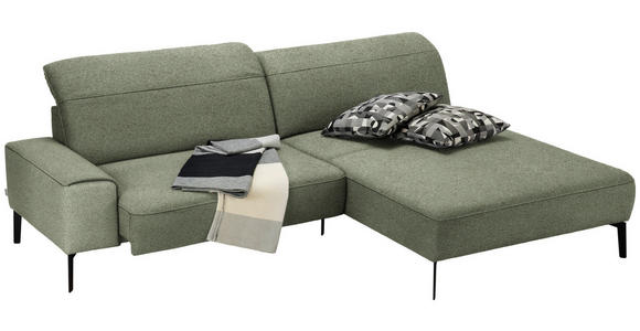 ECKSOFA  in Mikrofaser Grün  273/203 cm  - Schwarz/Grün, Design, Textil/Metall (273/203cm) - Johann Jakob