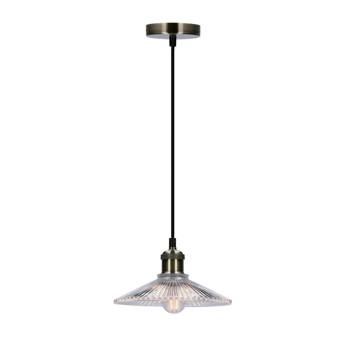 PENDELLAMPA Chester 21/21/90 cm  - svart, Klassisk, metall/glas (21/21/90cm)