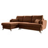ECKSOFA in Chenille Terracotta  - Terracotta/Naturfarben, Holz/Textil (157/235cm) - MID.YOU