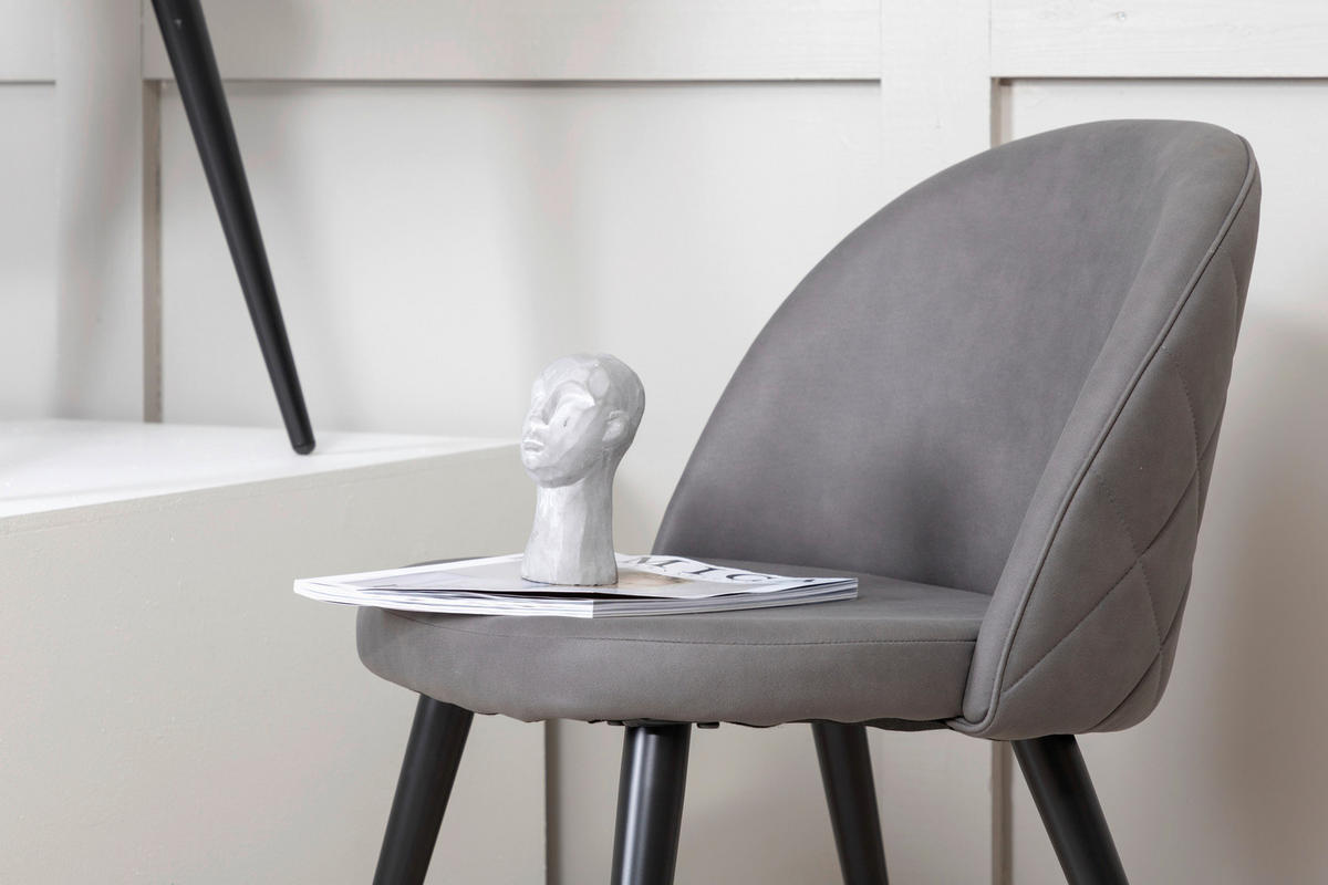 STUHL-SET  in Stahl Metall, Kunststoff  - Dunkelgrau/Beige, Design, Kunststoff/Textil (50/76,5/57cm) - Livetastic