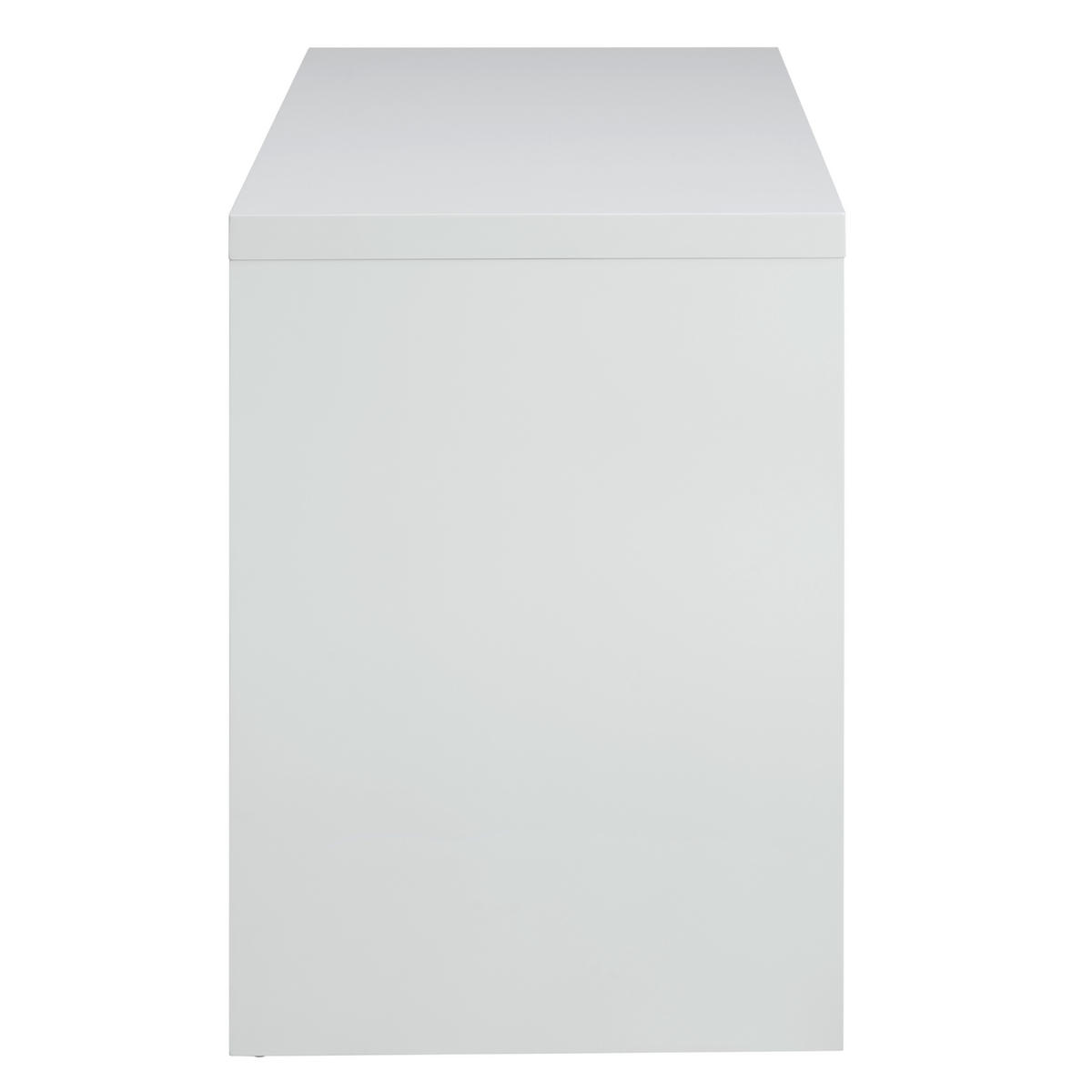 SCHREIBTISCH 120/55/75 cm Weiß Hochglanz Stauraum  - Chromfarben/Weiß Hochglanz, MODERN, Holzwerkstoff/Metall (120/55/75cm) - MID.YOU