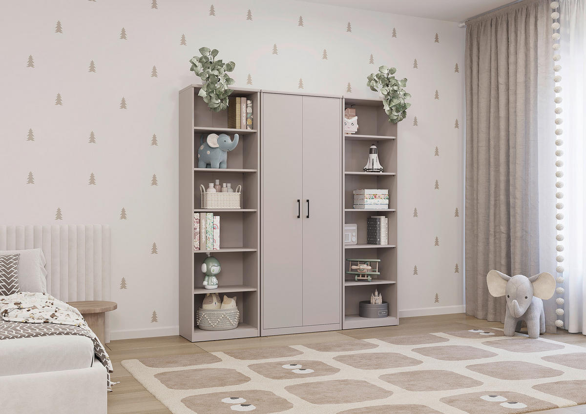 REGAL  55/194/36 cm Kaschmir  - Kaschmir/Schwarz, Basics, Holzwerkstoff (55/194/36cm) - Xora