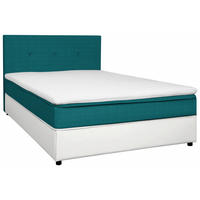 BOXBETT 140/200 cm  in Türkis, Weiß  - Türkis/Schwarz, KONVENTIONELL, Holz/Textil (140/200cm) - Carryhome