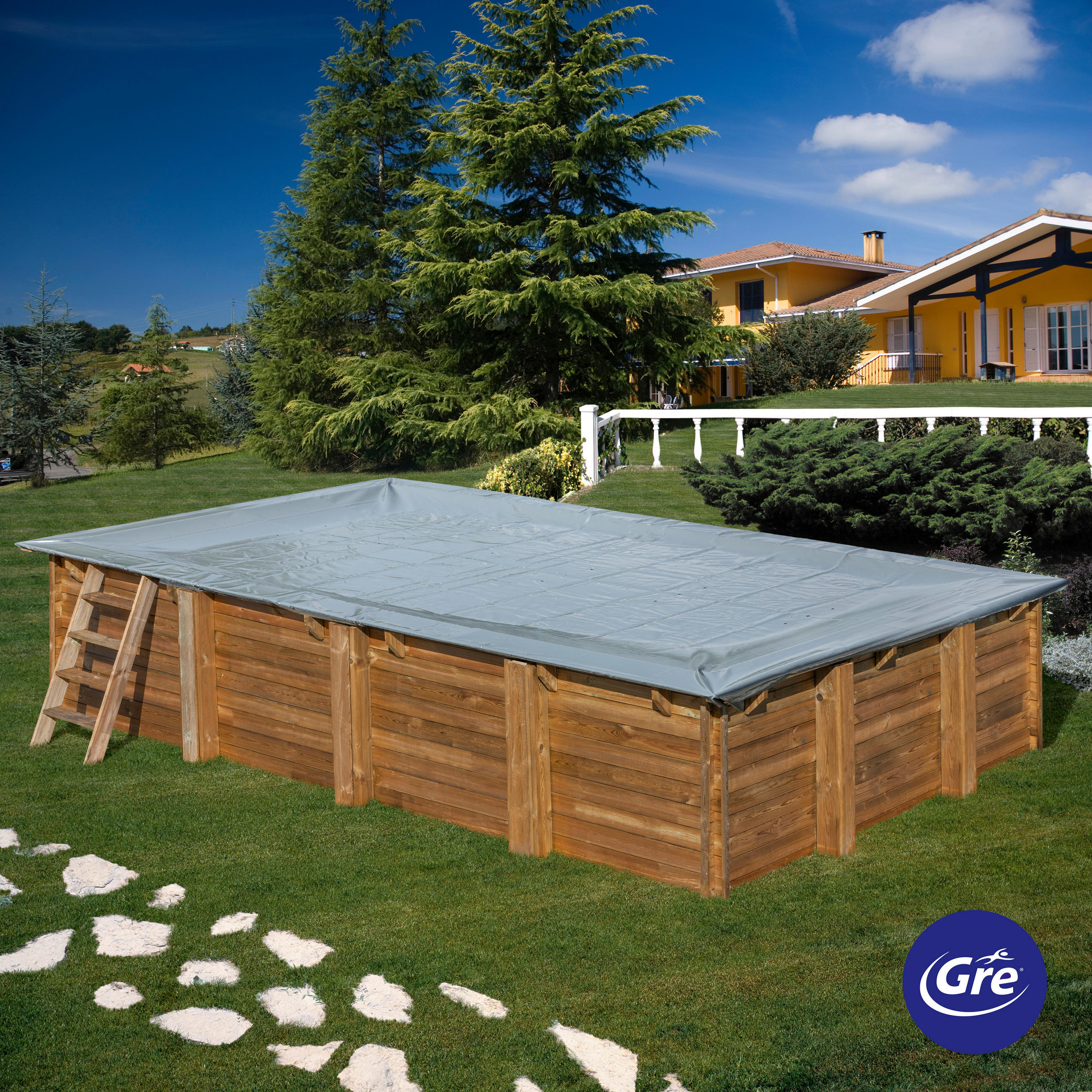 POOLABDECKPLANE 317/467 cm  - Grau, KONVENTIONELL, Kunststoff (317/467cm) - Gre