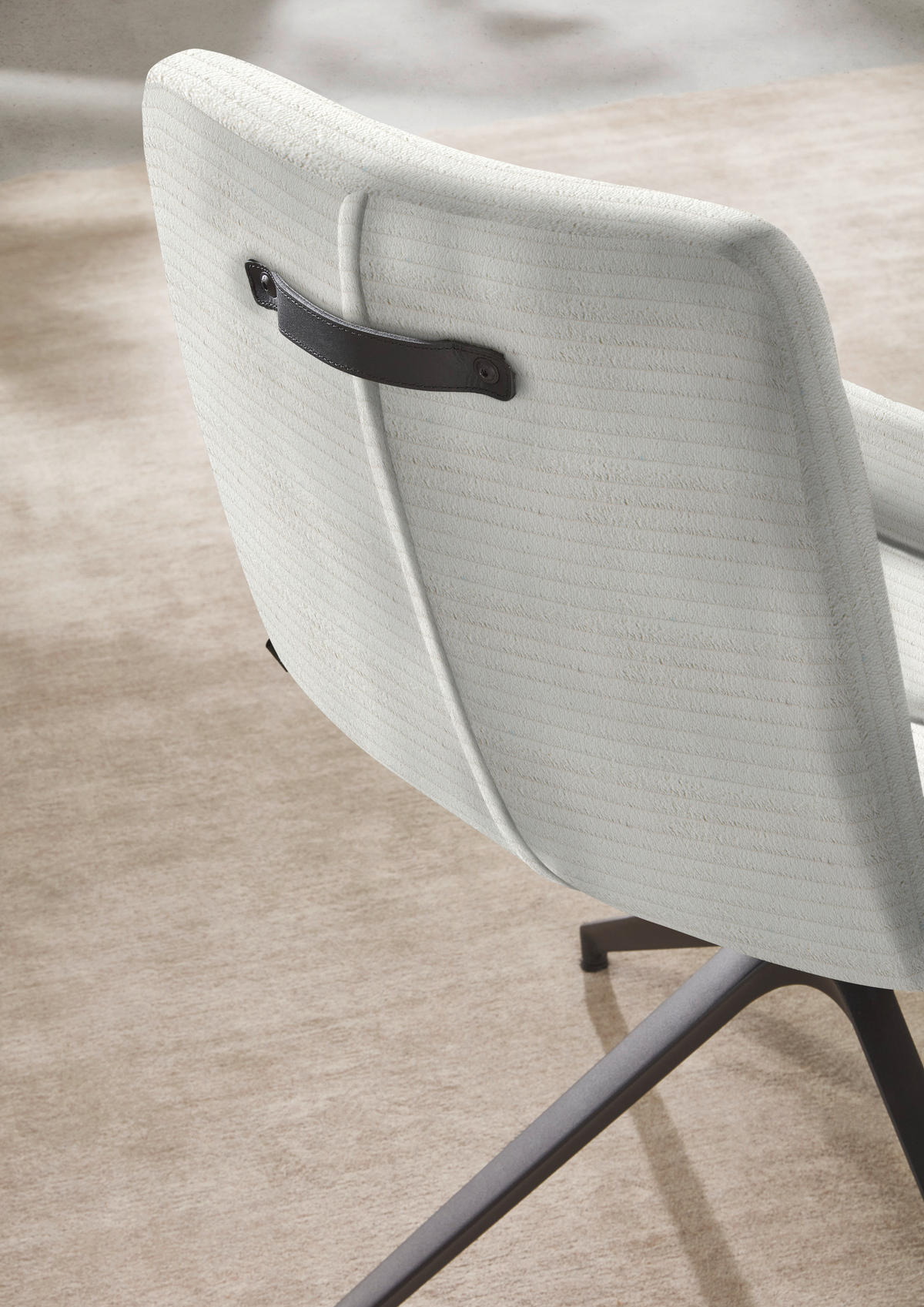 ARMLEHNSTUHL  in Cord  - Weiss/Schwarz, Design, Textil/Metall (61/88/66cm) - Dieter Knoll