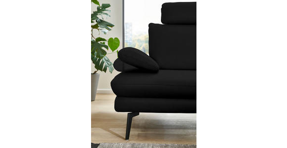 ECKSOFA in Echtleder Schwarz 310/180 cm - Schwarz, Design, Leder/Metall (310/180cm) - Dieter Knoll