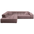 ECKSOFA  in Feincord Altrosa  215/319 cm  - Schwarz/Altrosa, Design, Kunststoff/Textil (215/319cm) - Hom`in