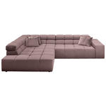 ECKSOFA  in Feincord Altrosa  215/319 cm  - Schwarz/Altrosa, Design, Kunststoff/Textil (215/319cm) - Hom`in