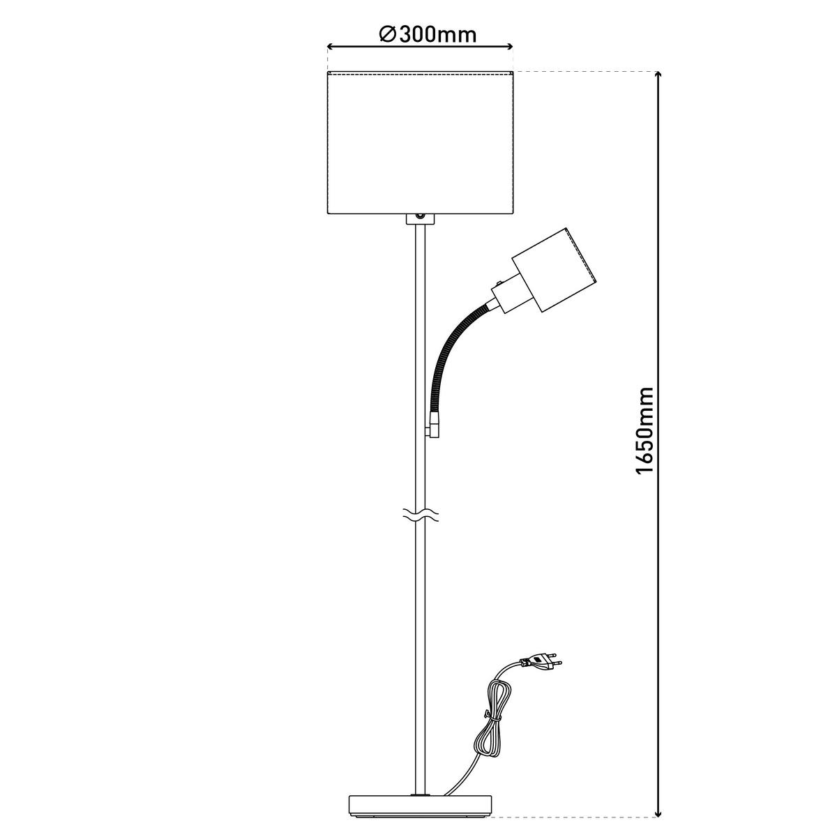 STEHLEUCHTE 30/30/165 cm    - Weiß, Design, Kunststoff/Metall (30/30/165cm) - Näve