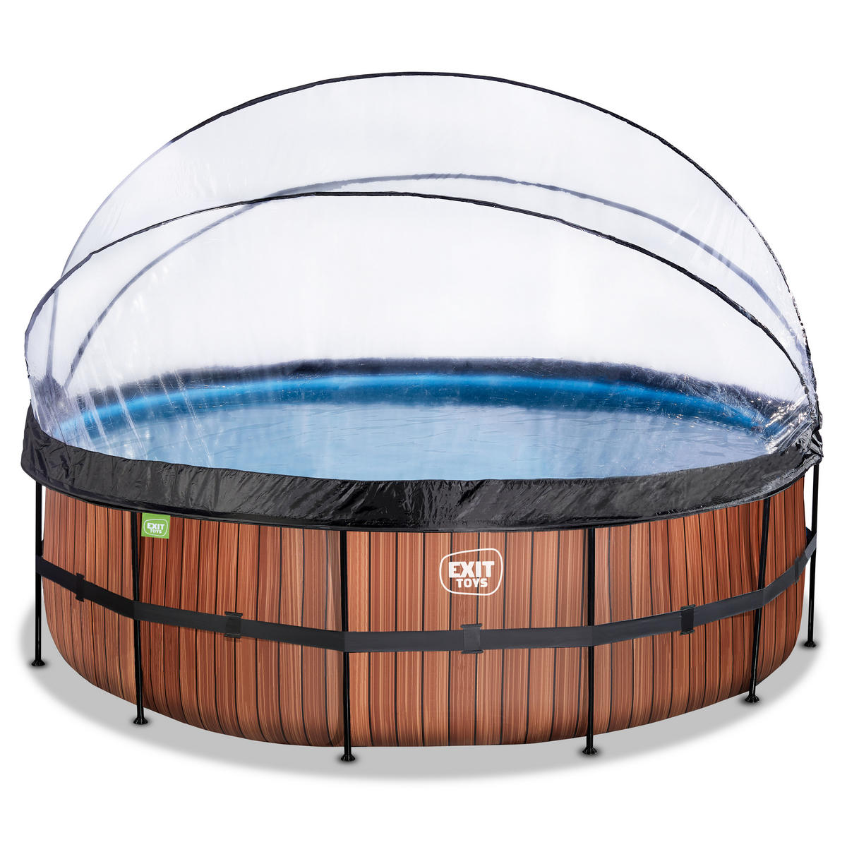 POOL-SET 450/122 cm  - Braun, KONVENTIONELL, Kunststoff (450/122cm) - EXIT Toys