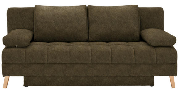 SCHLAFSOFA  in Flachgewebe Grün  - Naturfarben/Grün, KONVENTIONELL, Holz/Textil (195/90/90cm) - Cantus