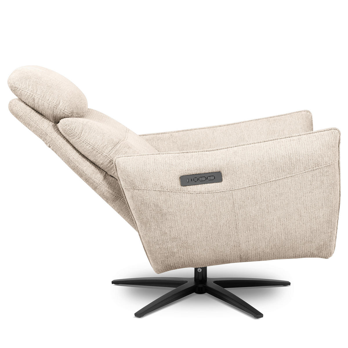 RELAXSESSEL in Textil Beige  - Beige/Schwarz, Design, Textil/Metall (77/107/88cm) - Livetastic
