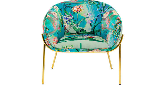 SESSEL in Flachgewebe Blau, Grün, Lila, Multicolor, Rotbraun  - Blau/Rotbraun, Design, Textil/Metall (76/73/68cm) - Ambia Home