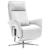RELAXSESSEL in Leder Weiss  - Weiss/Edelstahlfarben, Design, Leder/Metall (79-83/116/87-176cm) - Valdera