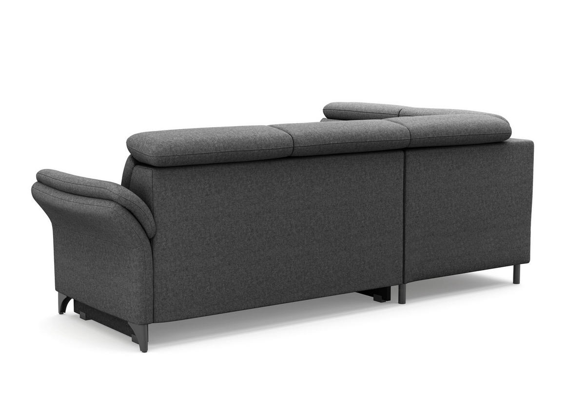 ECKSOFA GLENDALE E in Flachgewebe Dunkelgrau  193/247 cm  - Dunkelgrau/Schwarz, KONVENTIONELL, Textil/Metall (193/247cm) - Sit & More
