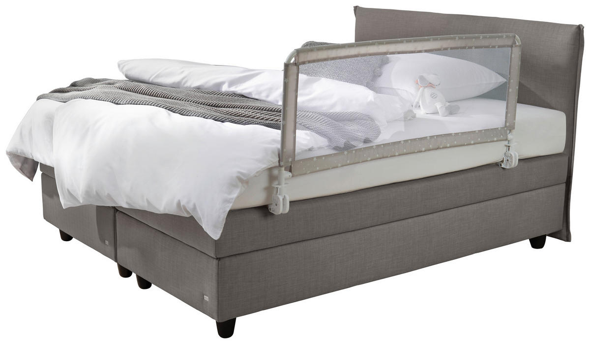 ZAŠTITNA OGRADICA ZA KREVET - siva/bela, Osnovno, tekstil/metal (135/60cm) - My Baby Lou