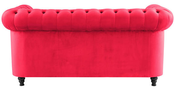 CHESTERFIELD-SOFA Samt Rot, Schwarz - Rot/Schwarz, Trend, Holz/Textil (165/75/87cm) - Xora