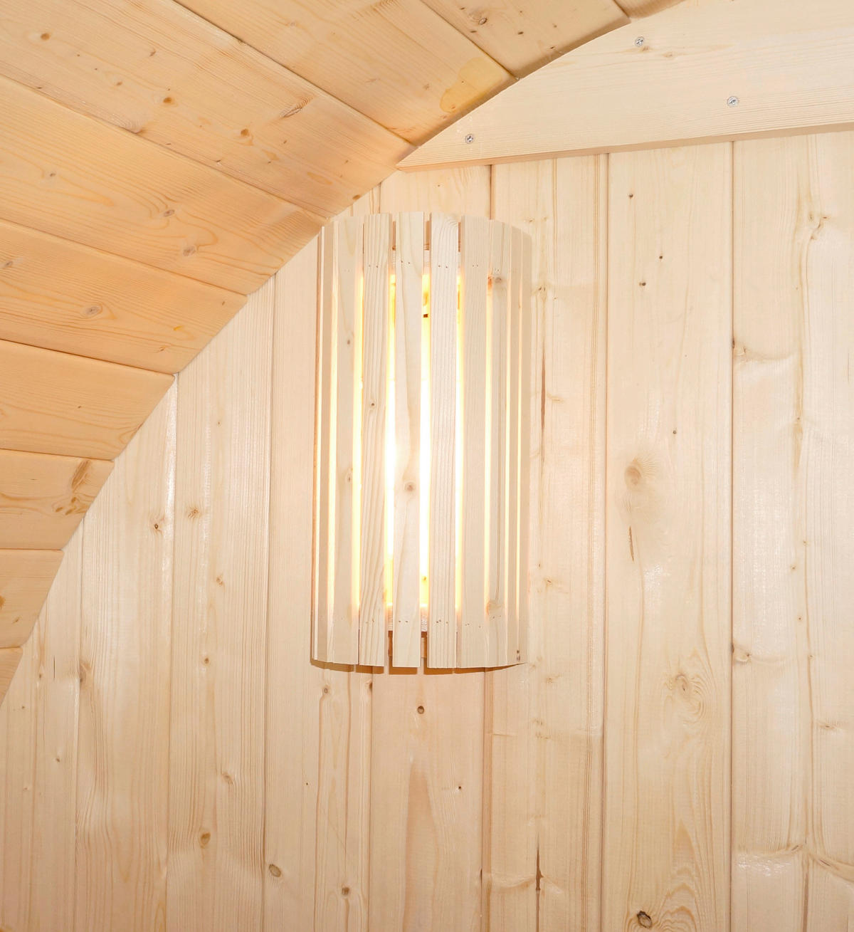 SAUNAFASS für 2 Personen Tromsö M  - Fichtefarben, KONVENTIONELL, Glas/Holz (189/120/191,5cm) - Sanotechnik