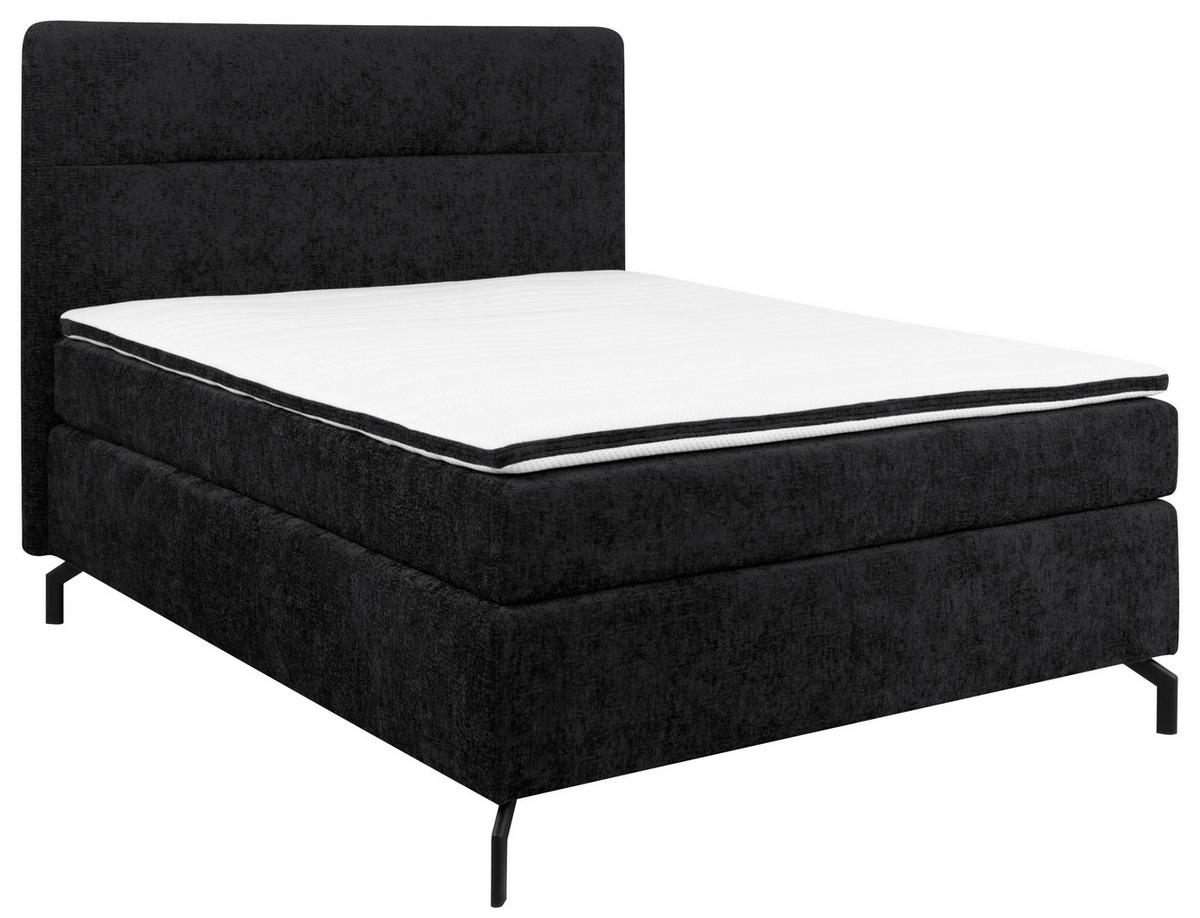 BOXSPRINGBETT 140/200 cm  in Schwarz  - Schwarz, Design, Textil/Metall (140/200cm) - Esposa