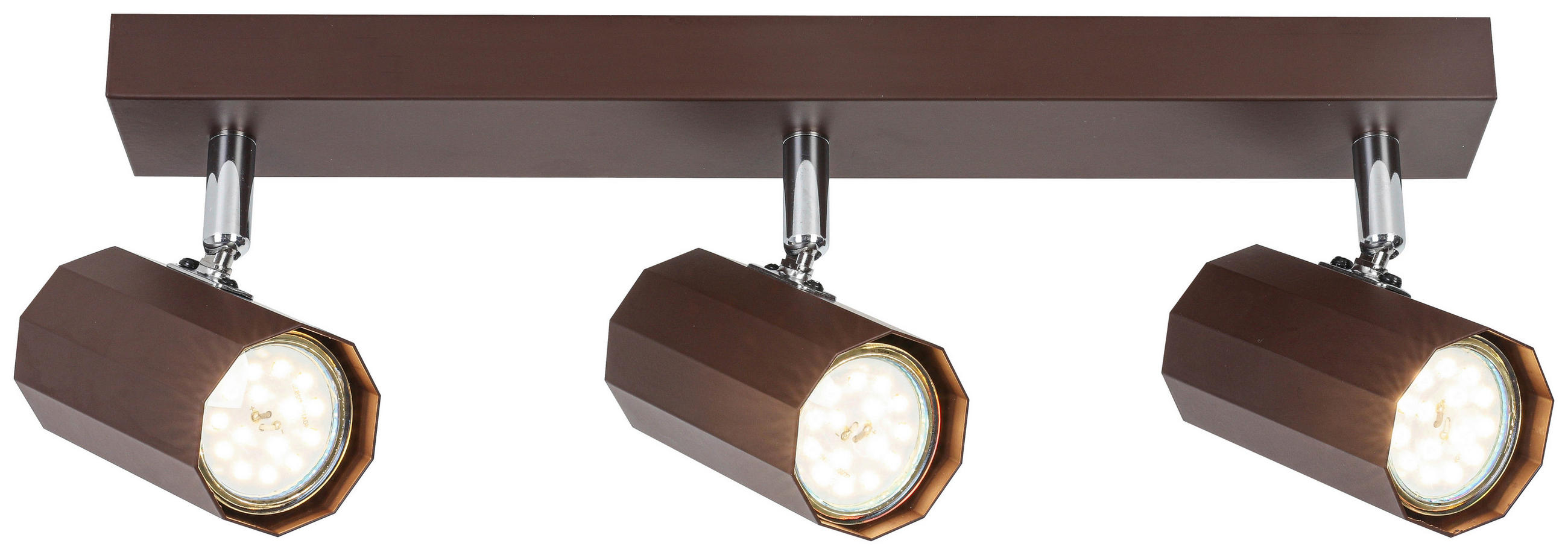 DECKENLEUCHTE 40,50/14,5/10,5 cm   - Chromfarben/Mokka, Trend, Kunststoff/Metall (40,50/14,5/10,5cm) - Novel