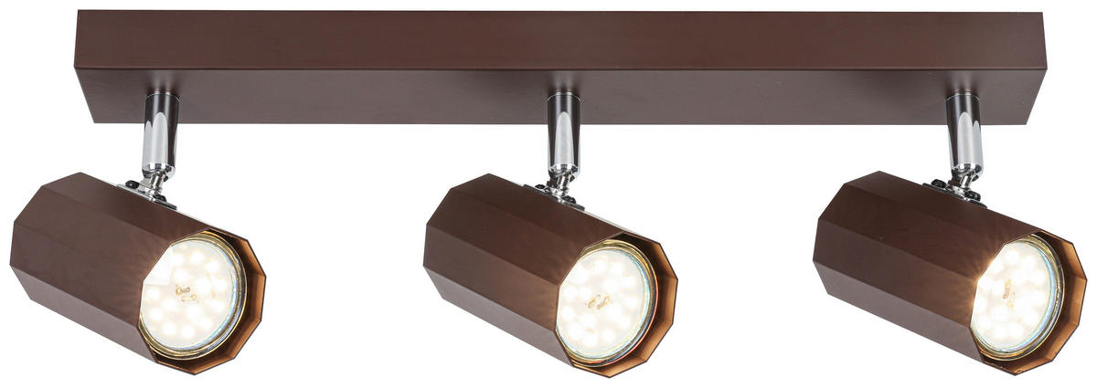 DECKENLEUCHTE 40,50/14,5/10,5 cm   - Chromfarben/Mokka, Trend, Kunststoff/Metall (40,50/14,5/10,5cm) - Novel