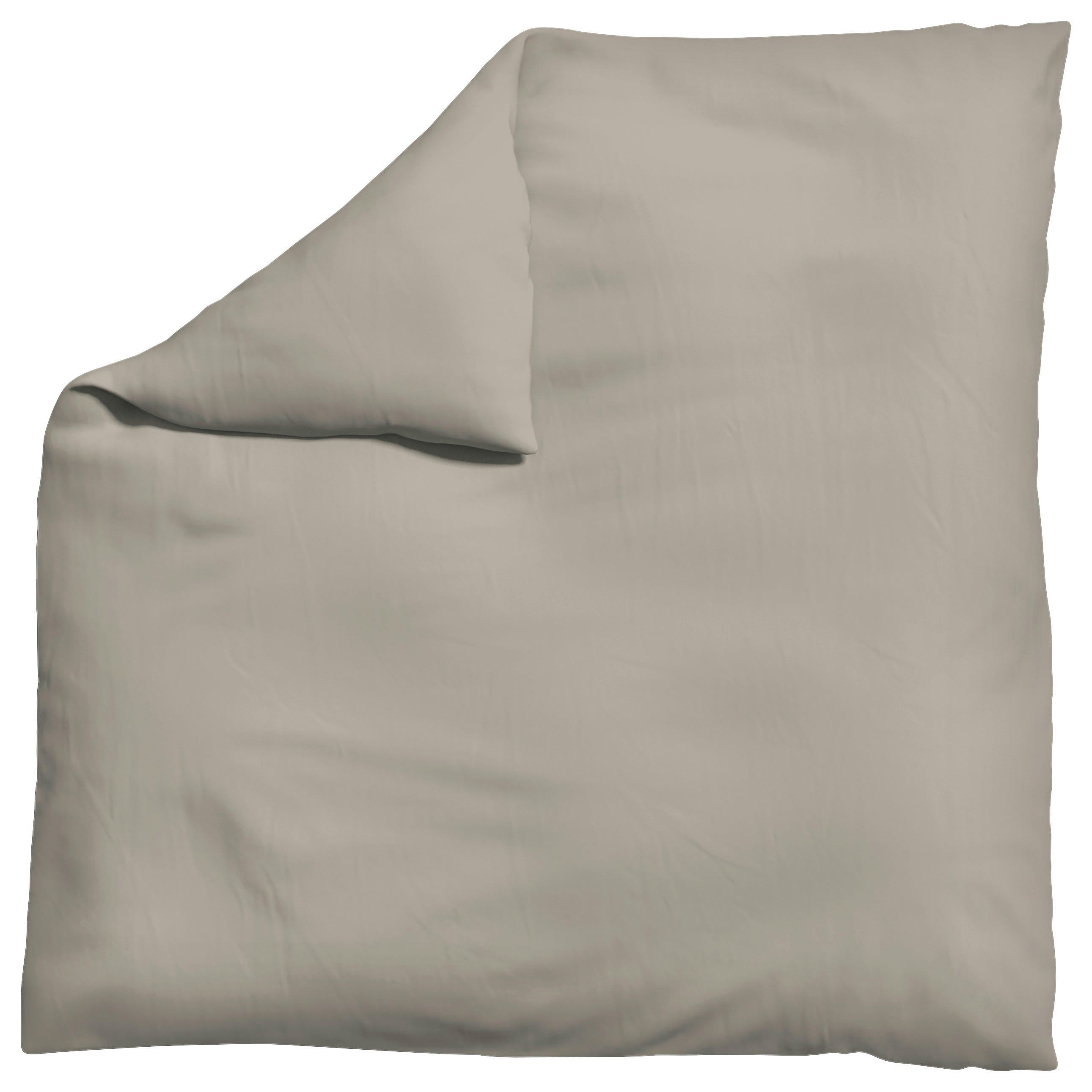 Schlafgut Bettdeckenbezug Woven Satin Taupe 200x200 cm