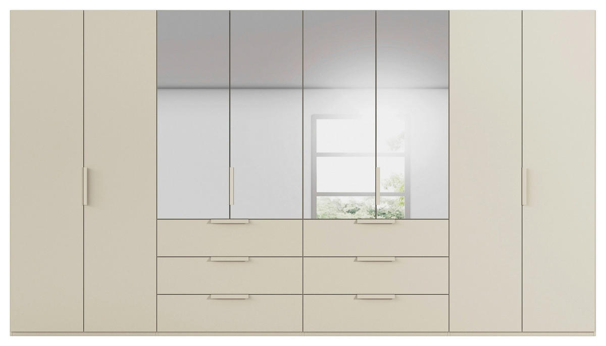 DREHTÜRENSCHRANK 400/235/60 cm,  in Champagner, 8-türig  - Champagner, Basics, Glas/Holzwerkstoff (400/235/60cm) - Novel