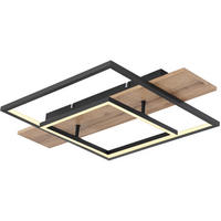 LED-DECKENLEUCHTE 23,96 W    60/40/10 cm  - Opal/Schwarz, Basics, Holzwerkstoff/Kunststoff (60/40/10cm) - Novel