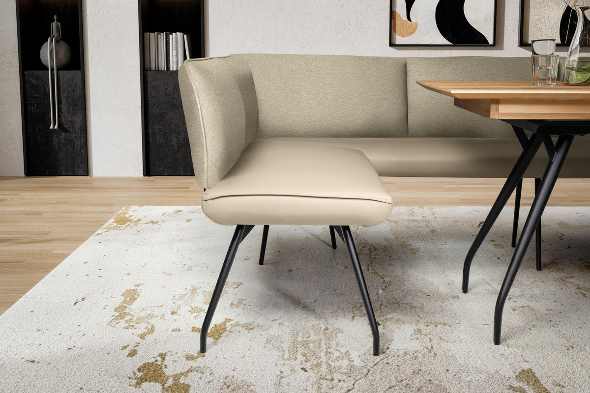 ECKBANK 225/165 cm  in Beige  - Beige/Schwarz, Design, Textil/Metall (225/165cm) - Moderano