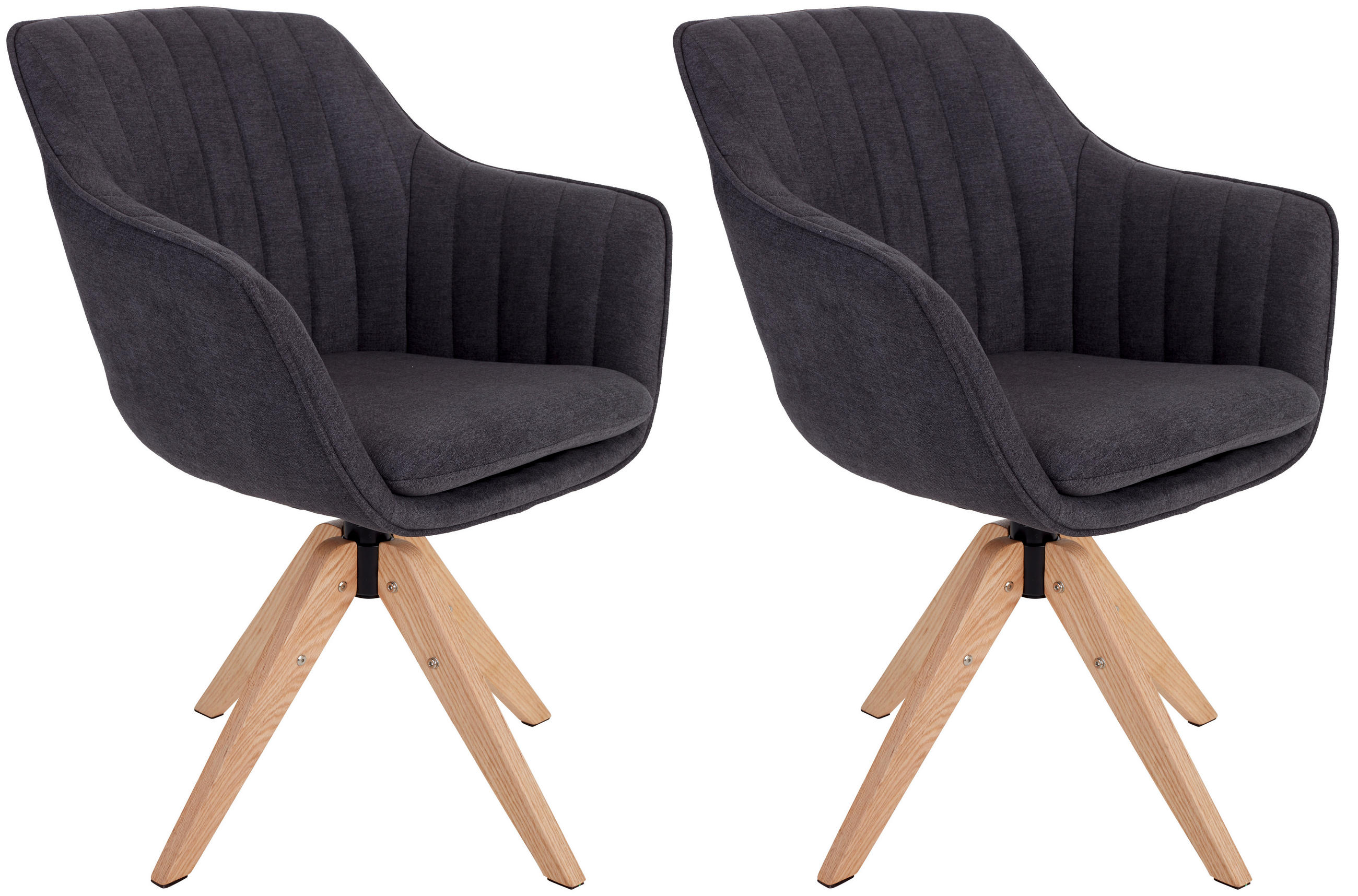 Armlehnstuhl Belluno Anthrazit Gepolstert 2er-Set