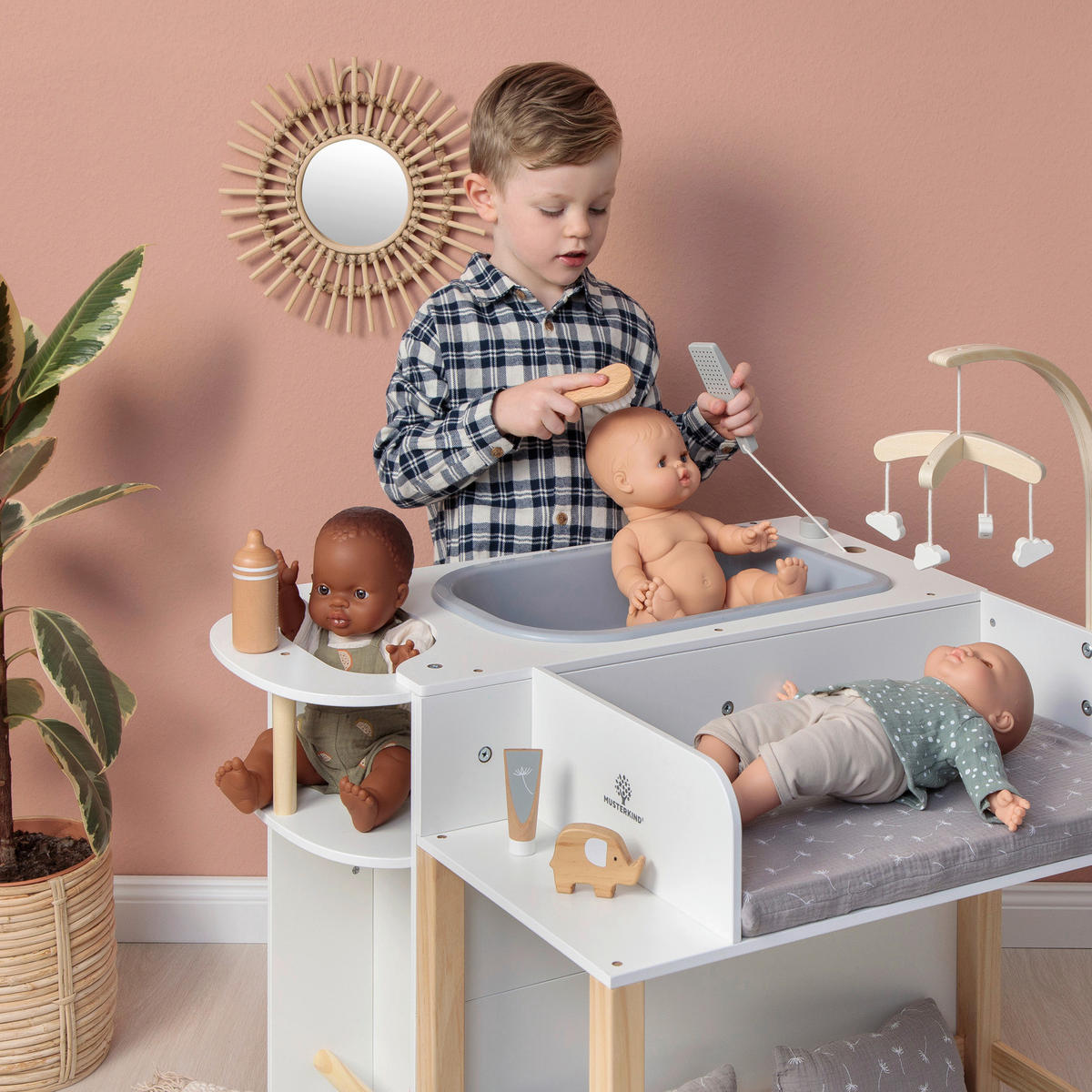 PUPPENWICKELKOMMODE VIOLA  - Naturfarben/Weiß, Basics, Holz/Holzwerkstoff (70/60/87cm) - MUSTERKIND