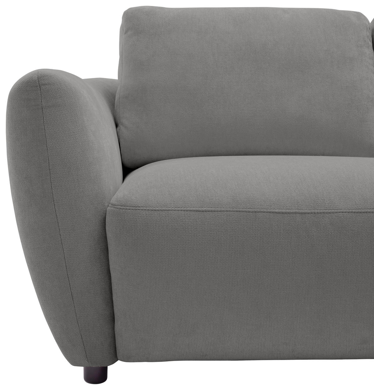 ECKSOFA  in Chenille Grau  307/224 cm  - Schwarz/Grau, KONVENTIONELL, Kunststoff/Textil (307/224cm) - Hom`in