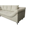ECKSOFA Hellgrau Struktur  - Hellgrau/Schwarz, KONVENTIONELL, Textil/Metall (194/247cm) - Carryhome