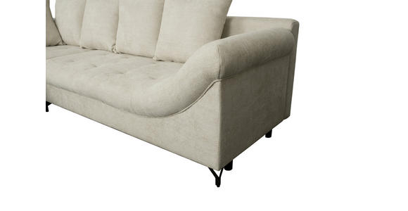 ECKSOFA Hellgrau Struktur - Hellgrau/Schwarz, KONVENTIONELL, Textil/Metall (194/247cm) - Carryhome