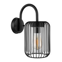 AUßENLEUCHTE 16/25/32,5 cm   - Klar/Schwarz, Design, Kunststoff/Metall (16/25/32,5cm) - Globo