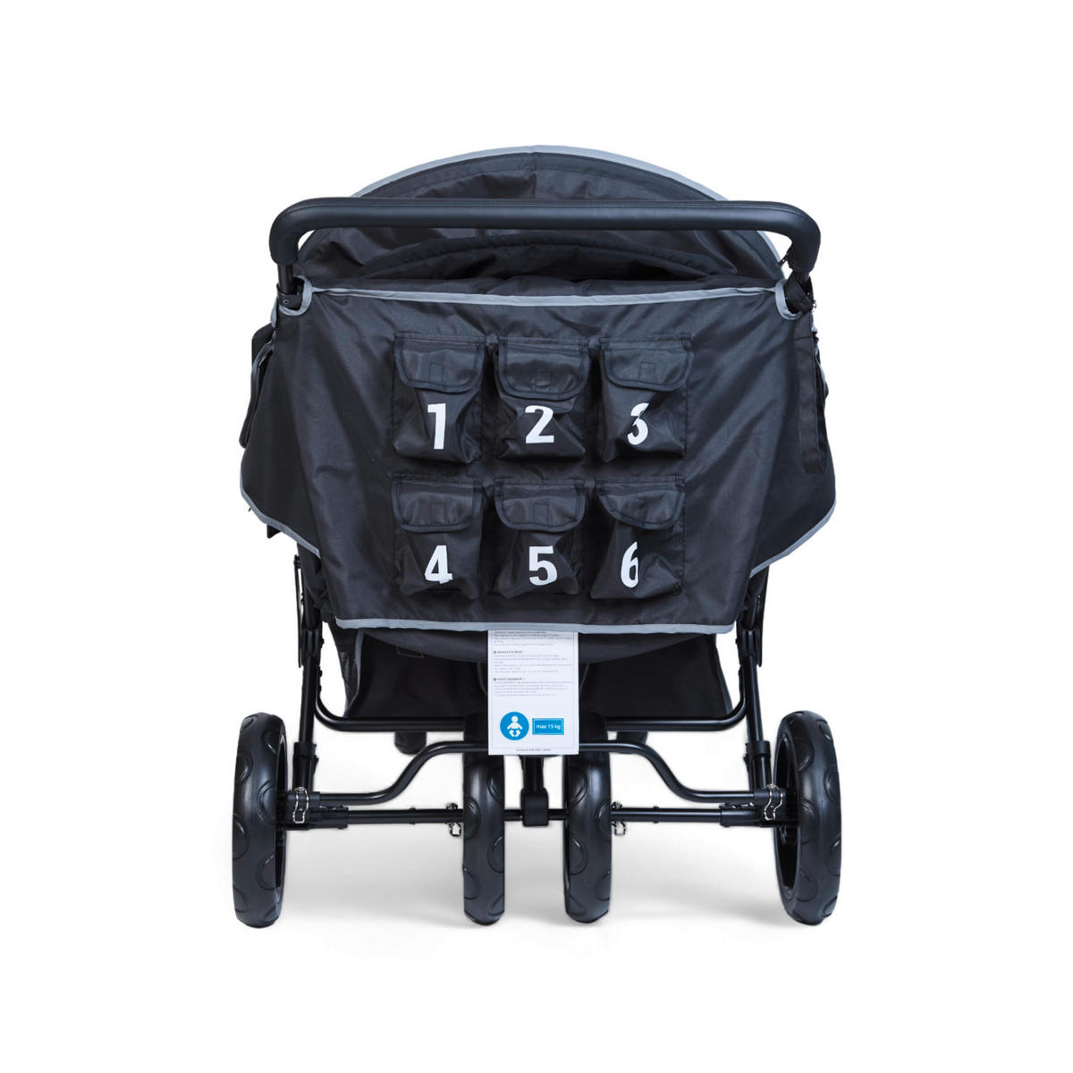 GESCHWISTERWAGEN  - Schwarz, Basics, Textil/Metall (163/85/107cm) - Childhome