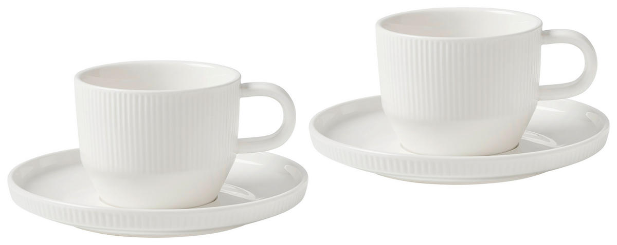 KAPUCSÍNÓS CSÉSZE ÉS CSÉSZEALJ  - fehér, Design, kerámia - Dieter Knoll