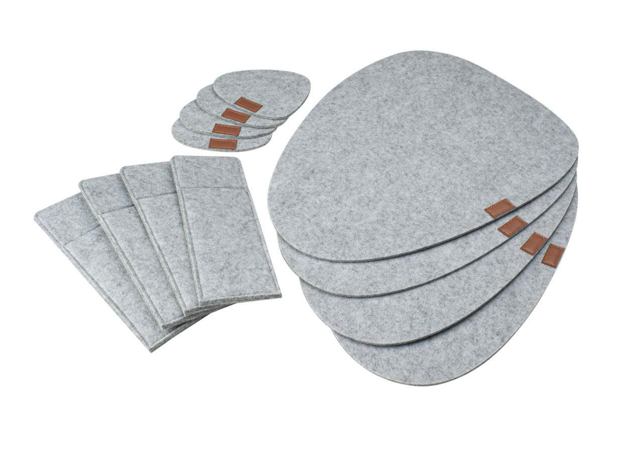 ÉTKEZŐALÁTÉT textil  - világosszürke, Lifestyle, textil (43,5/33/3,5cm) - Justinus