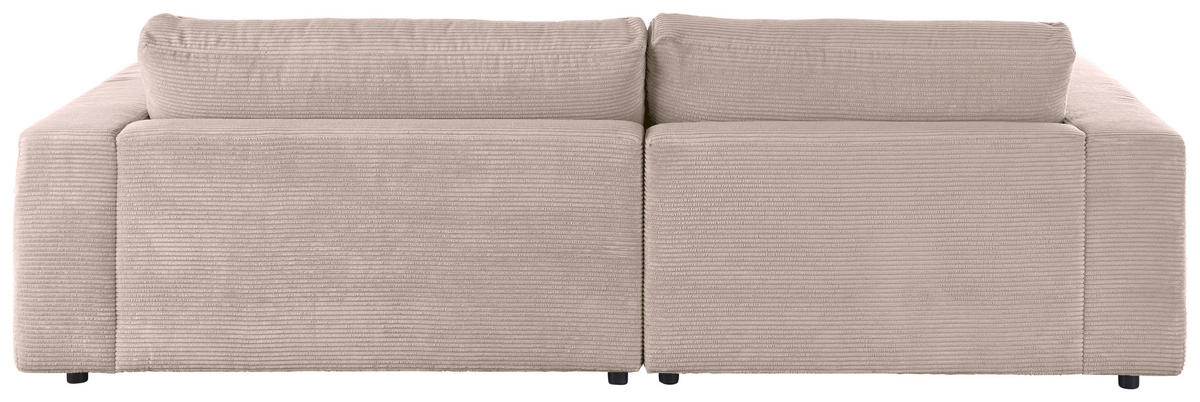 ECKSOFA in Cord Taupe  - Taupe/Schwarz, Design, Kunststoff/Textil (190/270cm) - Lomoco
