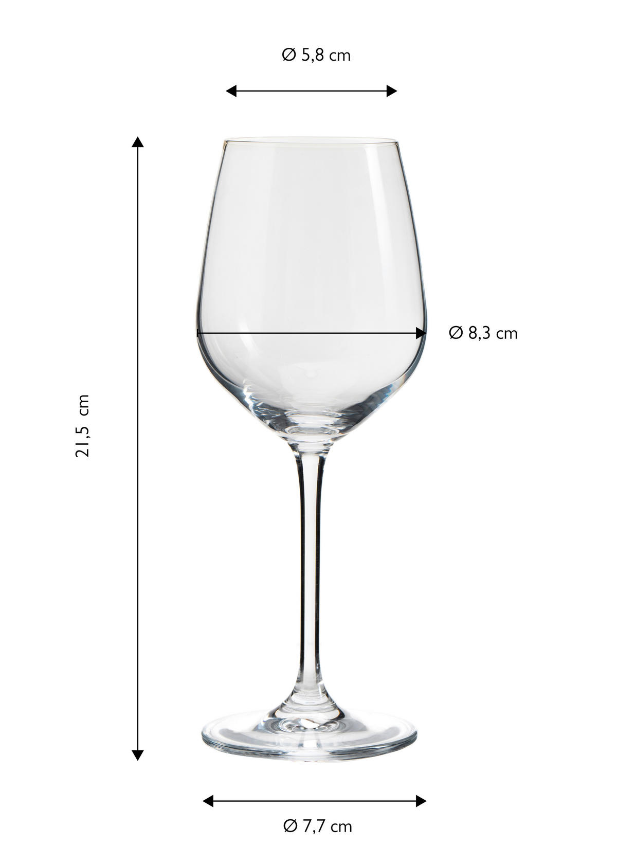 GLÄSERSET  6-teilig  - Transparent, Basics, Glas (8,3/21,5cm) - Echtwerk