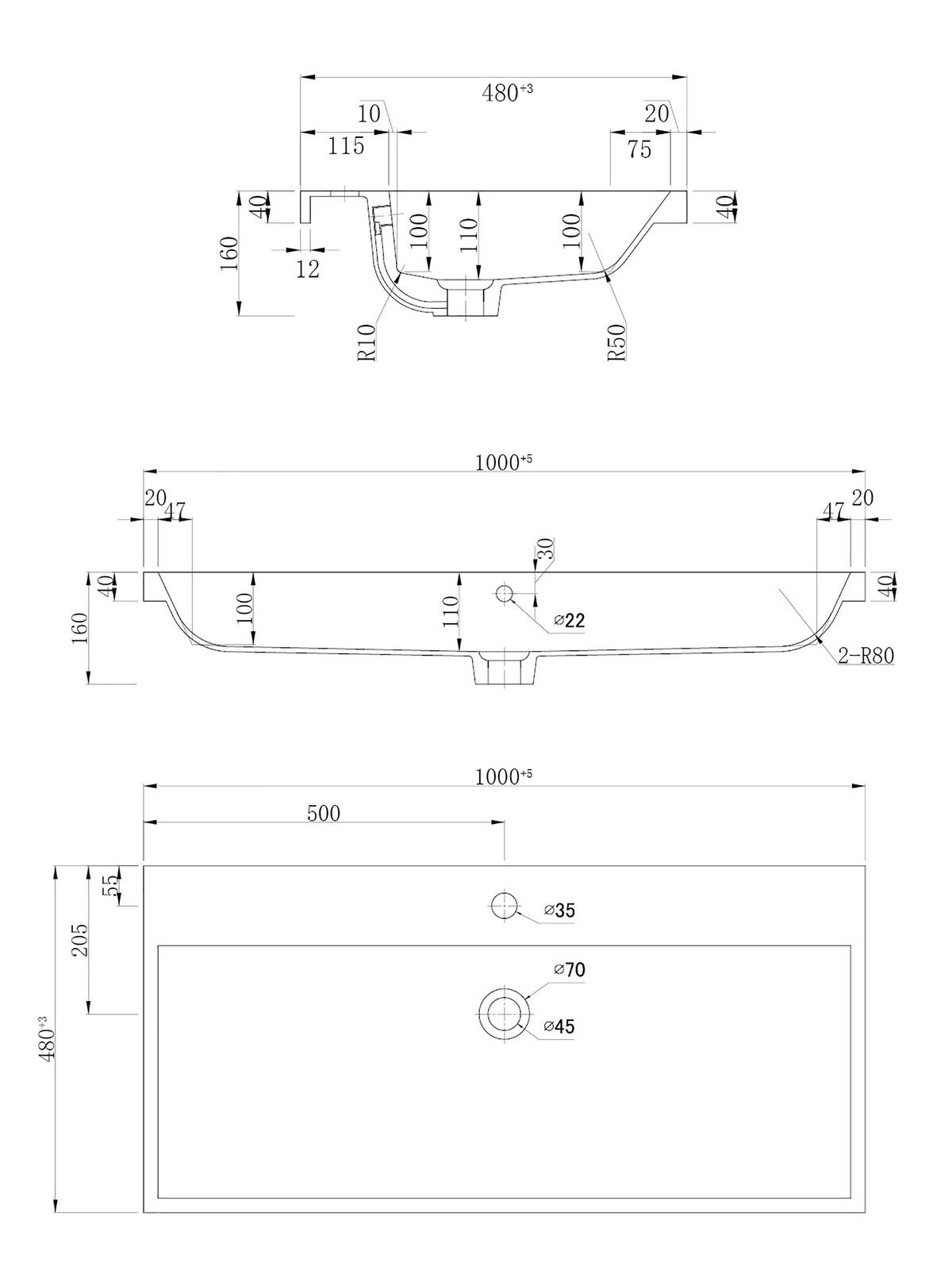 WASCHTISCHKOMBI 100 cm  - Weiß Hochglanz, Basics, Holzwerkstoff (100cm) - MID.YOU