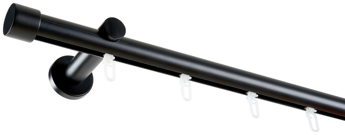 Set Galerii Perdele 120 cm  - negru, Basics, metal (120cm) - Homeware