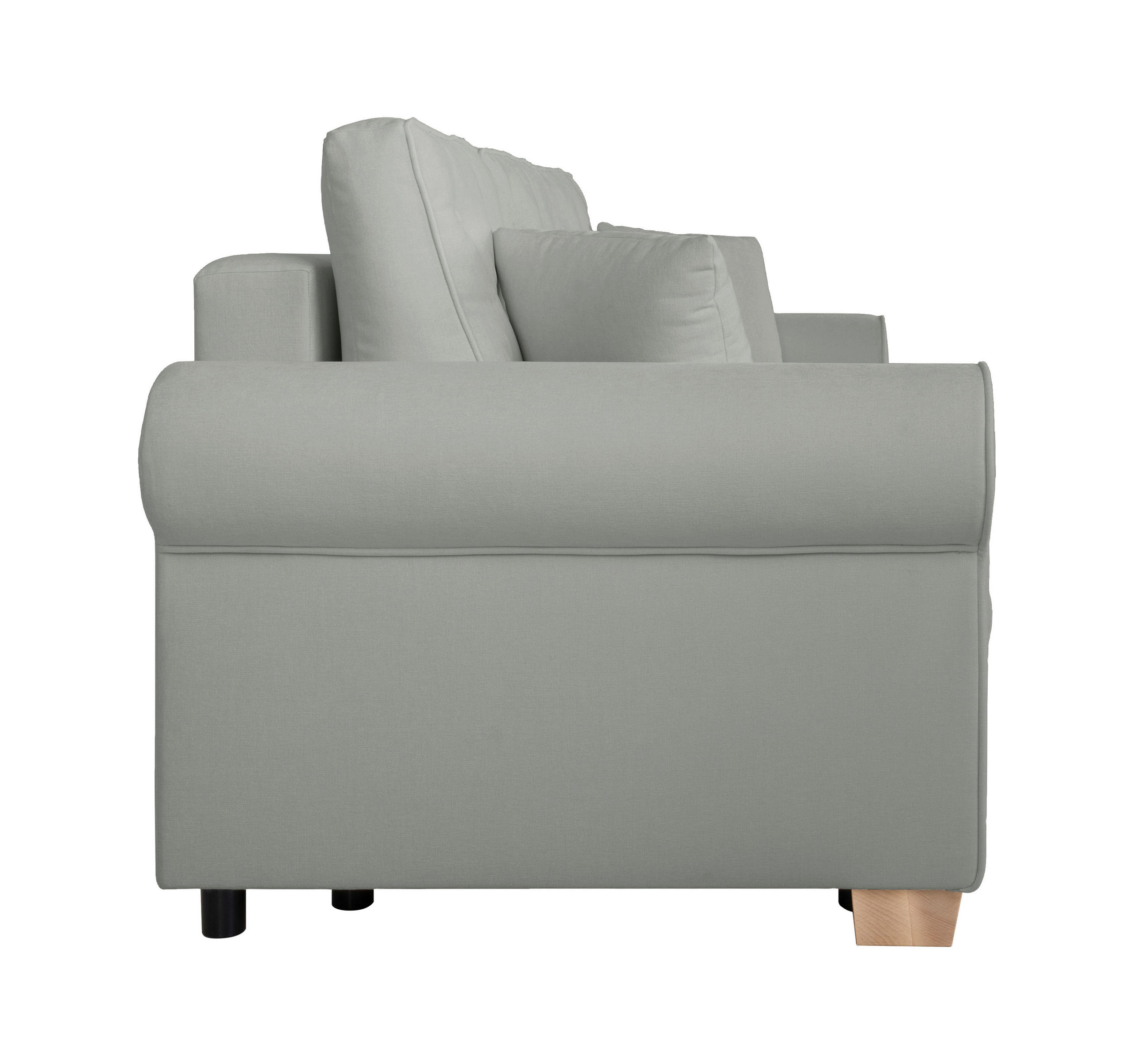 SCHLAFSOFA in Chenille Dunkelgrau  - Dunkelgrau/Buchefarben, Design, Holz/Textil (240/94/98cm) - MID.YOU