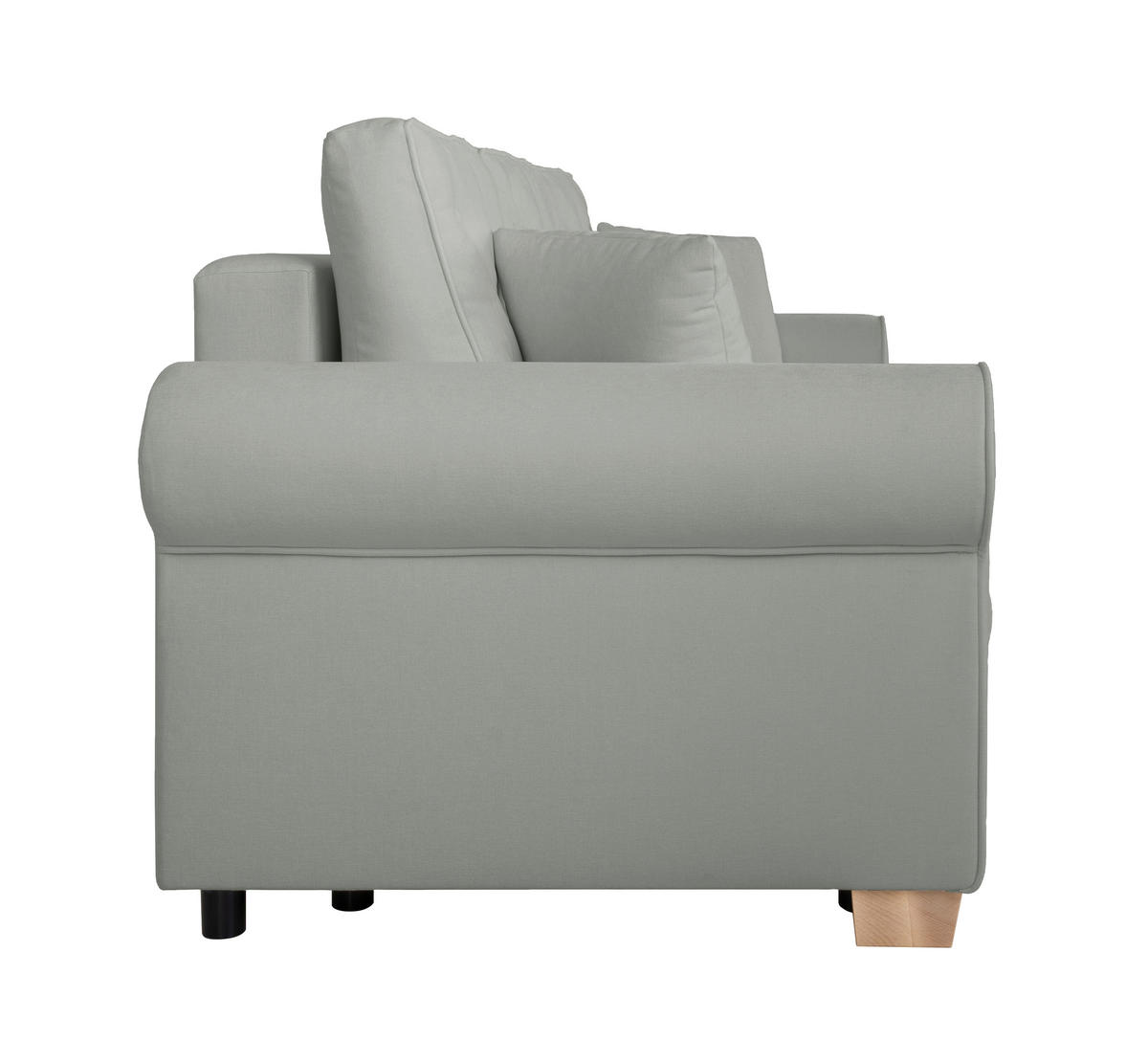 SCHLAFSOFA Chenille Dunkelgrau  - Dunkelgrau/Buchefarben, Design, Holz/Textil (240/94/98cm) - MID.YOU