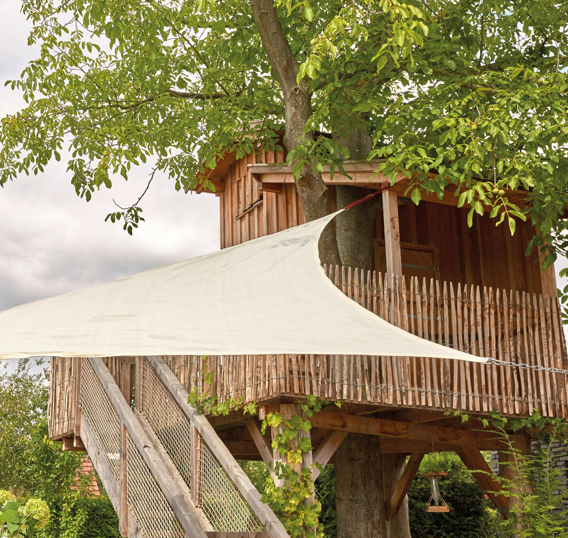 GARTENSONNENSEGEL - Sandfarben, MODERN, Textil/Metall (360/360/360cm) - Siena Garden
